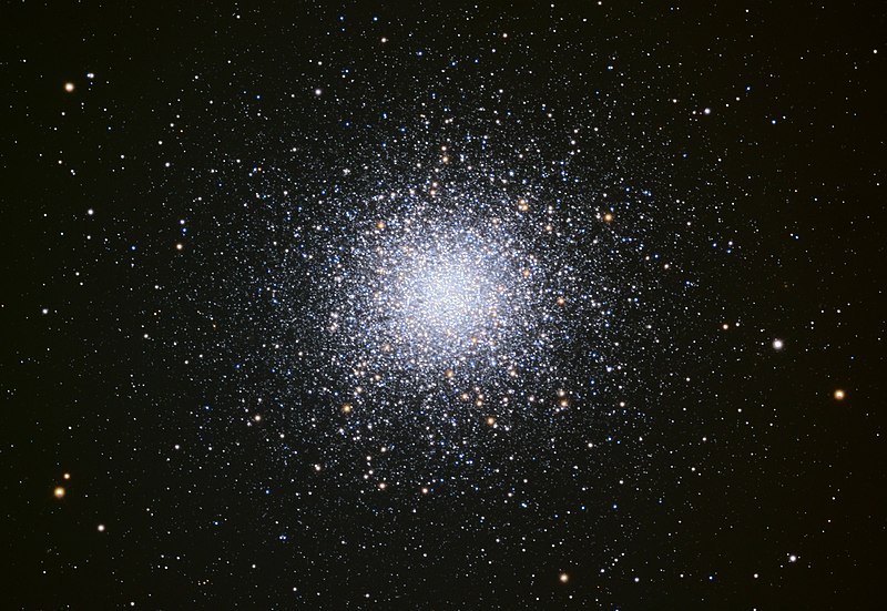 Example of a Globular Cluster, M13 in the constellation Hercules.